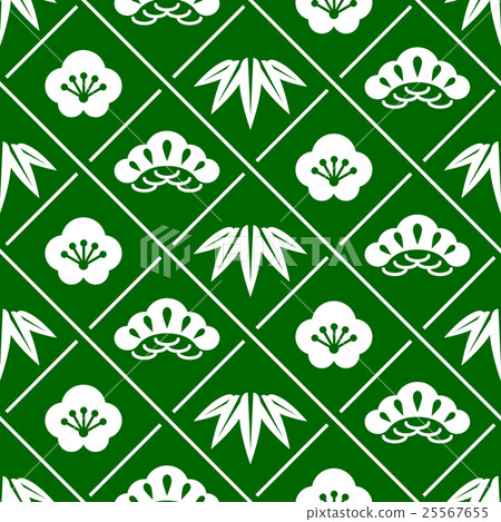 松竹梅花紋08白綠 松竹梅花紋08白綠 25567655