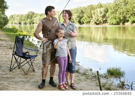 people camping and fishing family active in nature people camping and fishing family active in nature 25568695