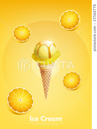 Lemon ice cream cone, Pour lemon syrup Lemon ice cream cone, Pour lemon syrup 25568776