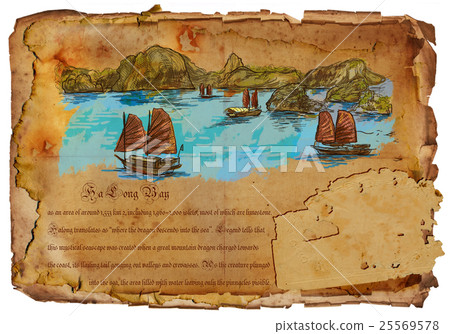 Vietnam - Ha Long Bay. Hand drawing. 25569578