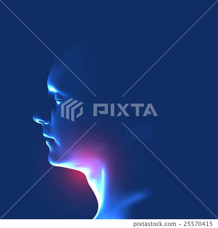 Human head with inflammation of the throat. Human head with inflammation of the throat. 25570415