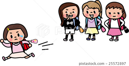 Child elementary school kid escaping bullying - Stock Illustration ...