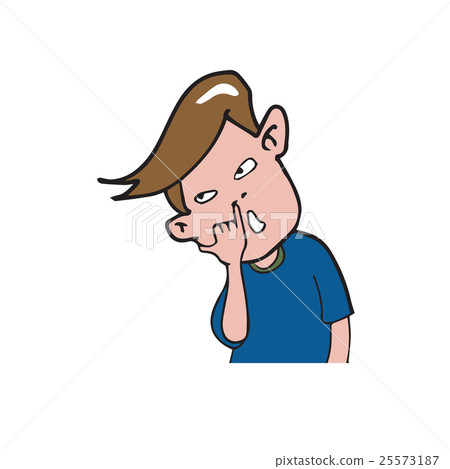 Man picking his nose cartoon Man picking his nose cartoon 25573187