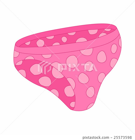 Female pink dotted pants icon, cartoon style Female pink dotted pants icon, cartoon style 25573598