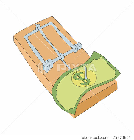 Mousetrap with money icon, cartoon style - Stock Illustration [25573605 ...