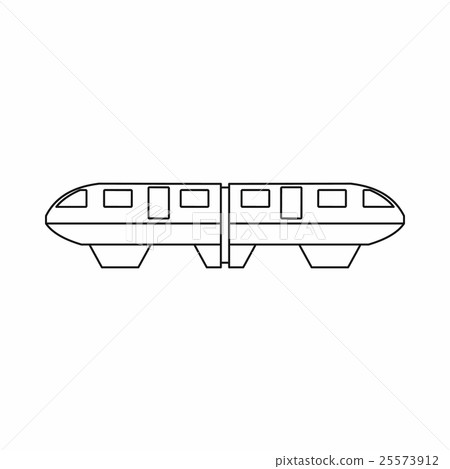 Monorail train icon, outline style 25573912