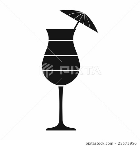 Layered cocktail with umbrella icon 25573956