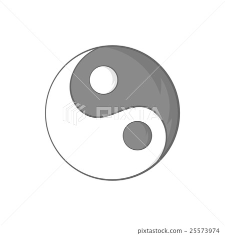 Yin Yang sign icon in cartoon style 25573974