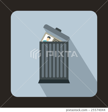 Resume thrown away in the trash can icon Resume thrown away in the trash can icon 25574044
