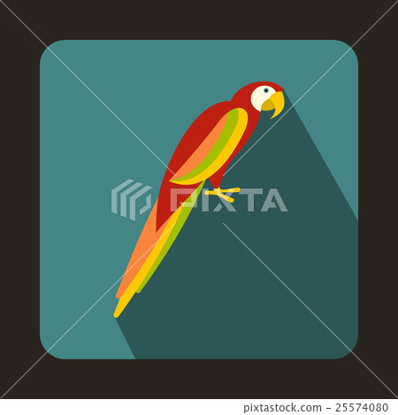 Colorful parrot icon in flat style Colorful parrot icon in flat style 25574080