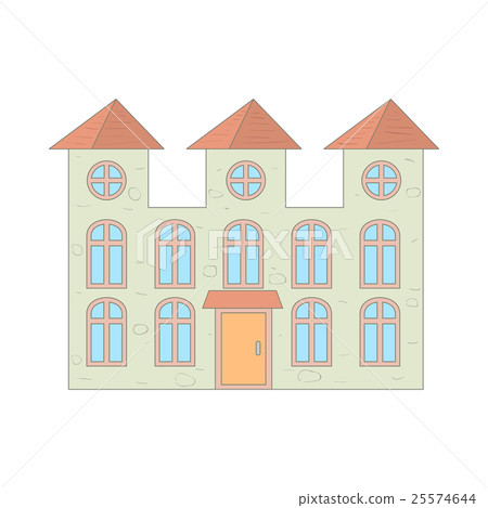 Two storey house with arched windows icon 25574644