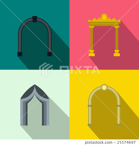 Arch banner set, flat style 25574697