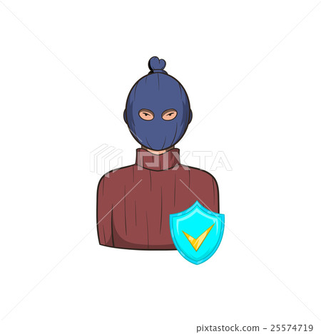 Robbery insurance icon, cartoon style 25574719