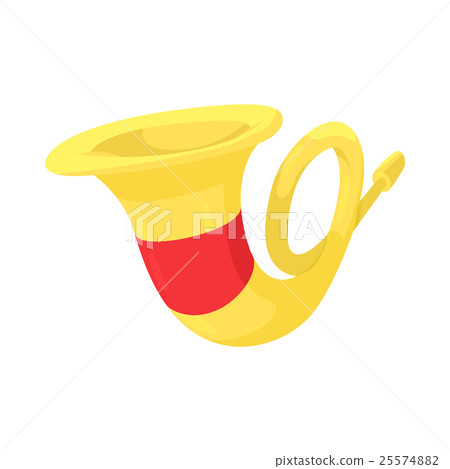 French horn icon, cartoon style French horn icon, cartoon style 25574882