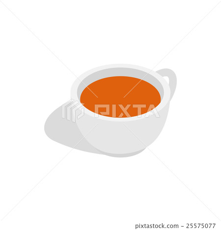 White cup of tea icon, isometric 3d style White cup of tea icon, isometric 3d style 25575077