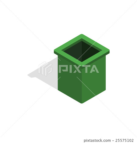 Green trash bin icon, isometric 3d style 25575102