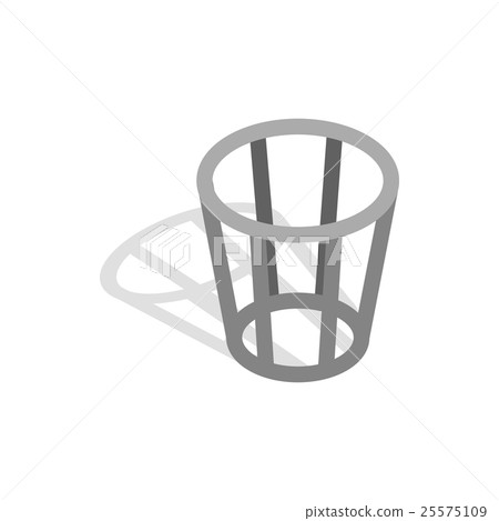 Metal trash basket icon, isometric 3d style 25575109