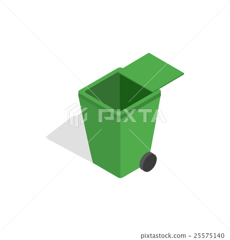 Open green garbage container icon Open green garbage container icon 25575140