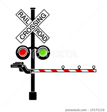 Rail crossing signal icon, simple style Rail crossing signal icon, simple style 25575219