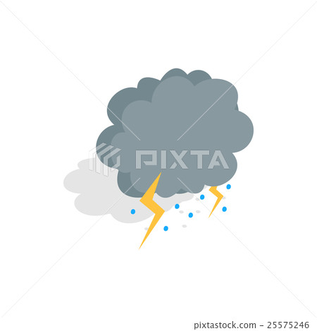 Cloud, lightning and hail icon, isometric 3d style 25575246