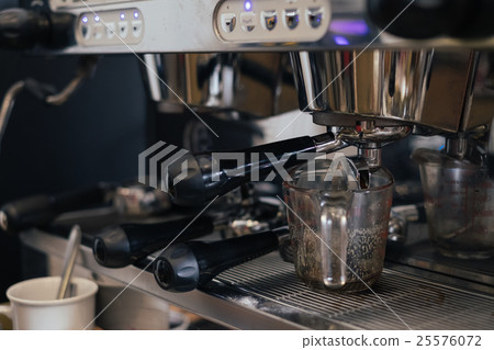 coffee machine at cafe.Vintage processed. 25576072