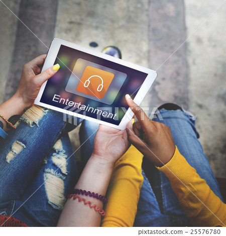 Digital Music Streaming Multimedia Entertainment Online Concept Digital Music Streaming Multimedia Entertainment Online Concept 25576780