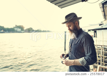 Man Photographer Journal Exploring Tourism Concept Man Photographer Journal Exploring Tourism Concept 25578017