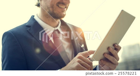 Businessman Working Connecting Tablet Concept 25578221