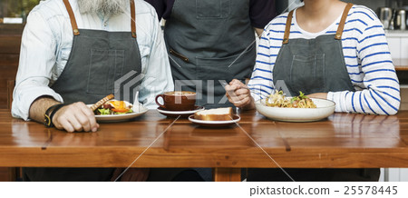 Family Eating Breakfast Together Coffeehouse Concept 25578445
