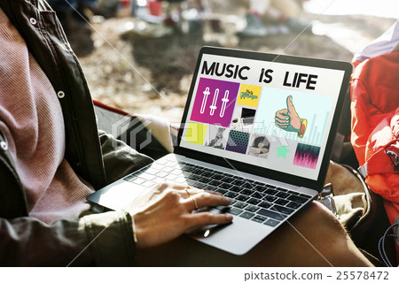 Media Player Audio Entertainment Streaming Concept Media Player Audio Entertainment Streaming Concept 25578472