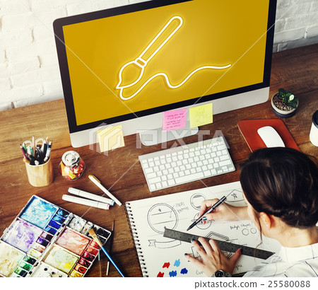 Art Brush Painting Creativity Imagination Skills Concept 25580088