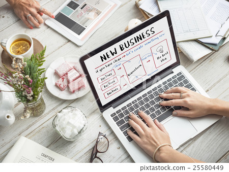 New Business Plan Strategy Diagram Concept 25580449