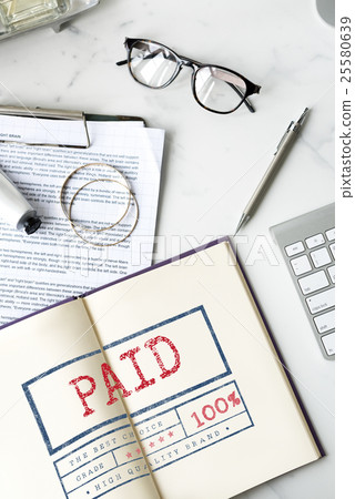 Paid Pay Receipt Finance Accounting Graphic Concept 25580639