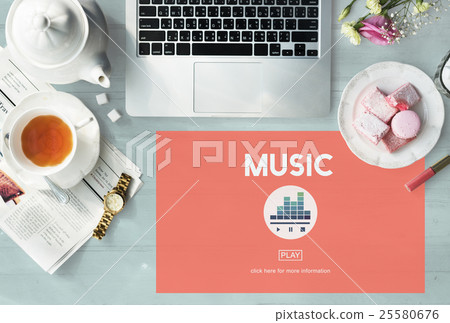 Music Melody Rhythm Instruments Vocal Sound Concept Music Melody Rhythm Instruments Vocal Sound Concept 25580676