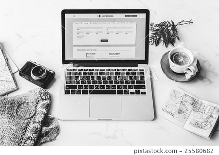 Woman Travel Planning Schedule Booking Online Concept 25580682