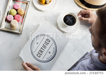 Certified Guarantee Warranty Verify Stamp Word Concept 25580755
