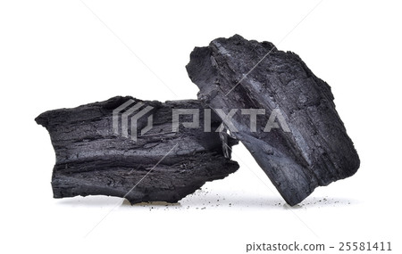 natural wood charcoal isolated on white natural wood charcoal isolated on white 25581411