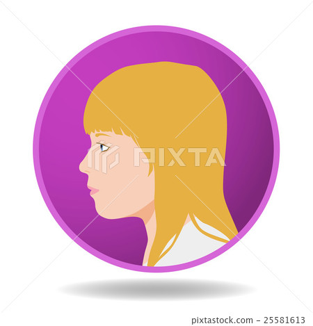 Child's profile face icon 25581613