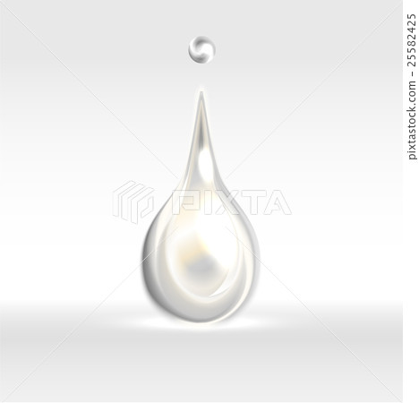 Collagen oil drop essence. Vector silver shining 25582425