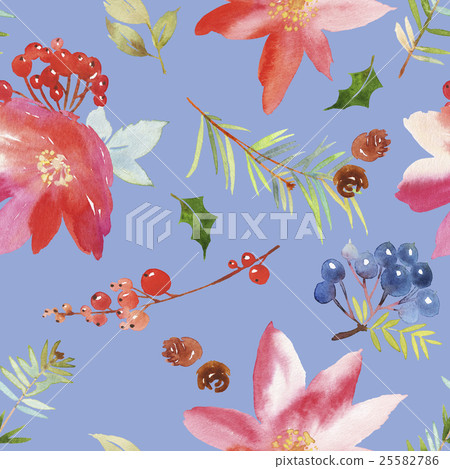 Watercolor seamless Christmas pattern - Stock Illustration [25582786 ...