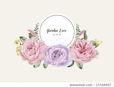 Romantic floral card with vintage flowers  25584607