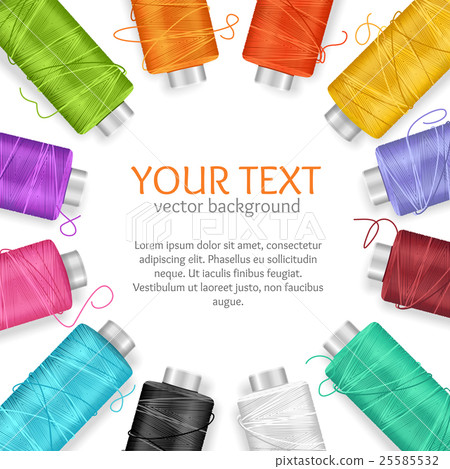 Thread Spool Banner. Vector 25585532