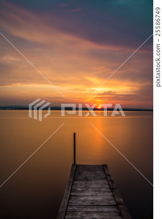 Sunrise and lake 25586749