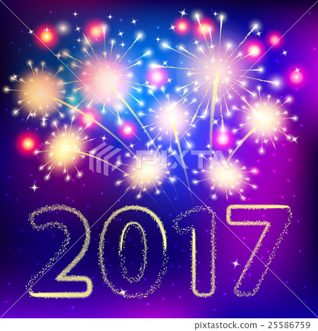 Fireworks for happy new year 2017 Fireworks for happy new year 2017 25586759