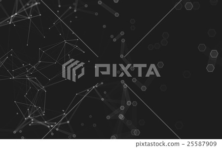 Abstract polygonal space low poly dark background 25587909