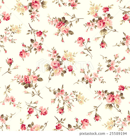 Seamless Flower Pattern - Stock Illustration [25589194] - Pixta