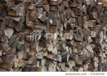 pile of firewood fuel wood fills the whole frame 25589509