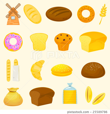 Breads icons, vector illustration 25589786