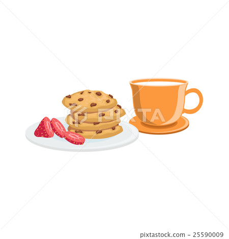 Cookies And Milk Breakfast Food  Drink Set 25590009