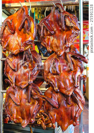 The duck roasted for sale at market in Thailand The duck roasted for sale at market in Thailand 25591128